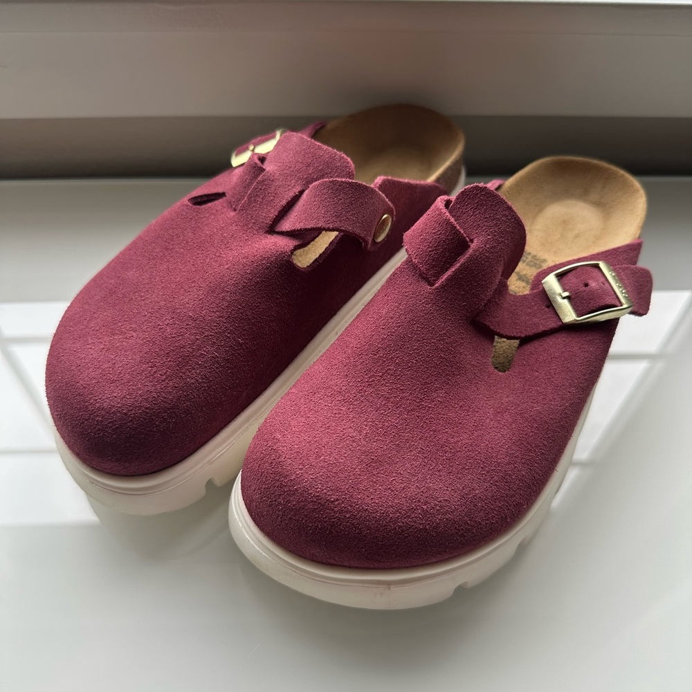 Papillio Burgundy Suede Mules